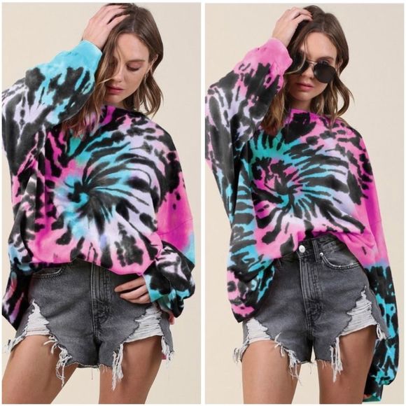 Sweaters - 🆕Tie dye French terry pullover
